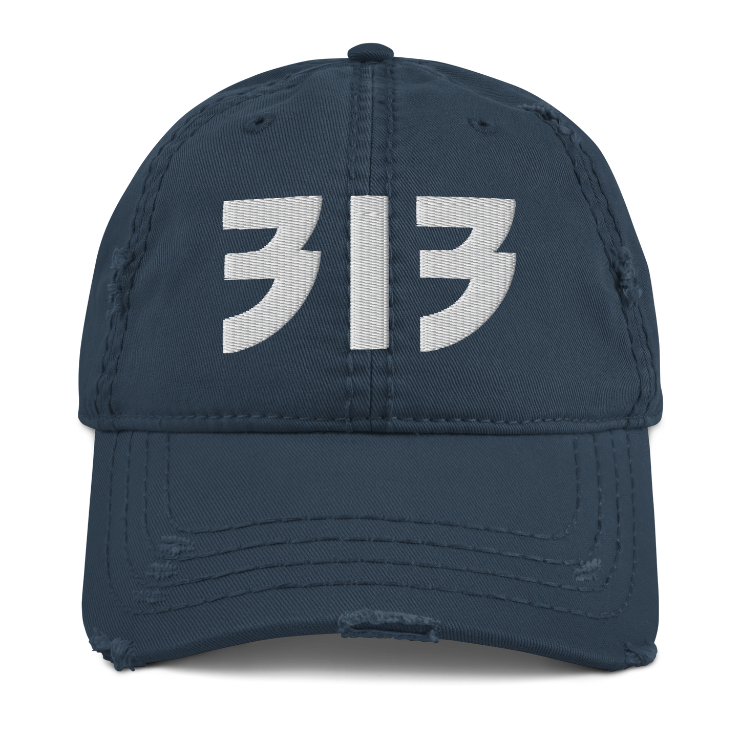 Detroit '313' Distressed Dad Hat (Glam Font)