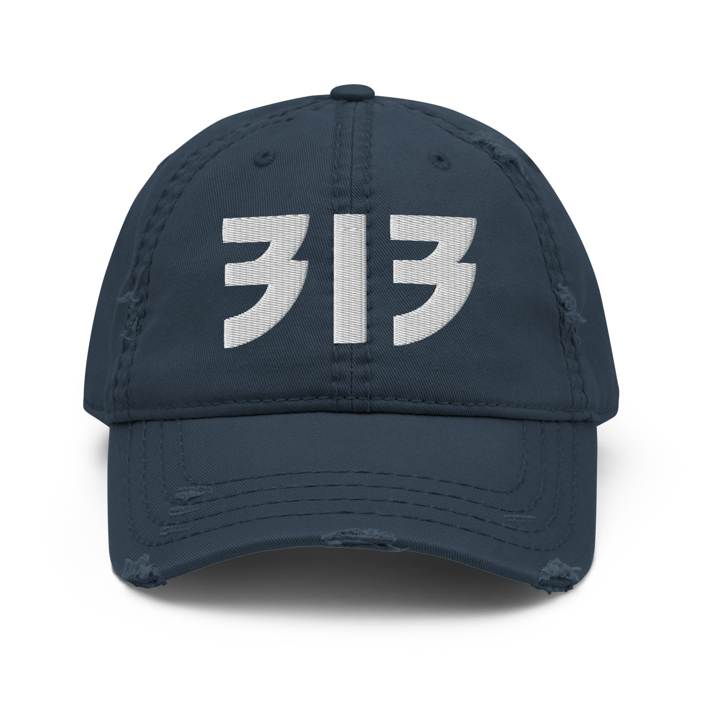 Detroit '313' Distressed Dad Hat (Glam Font)