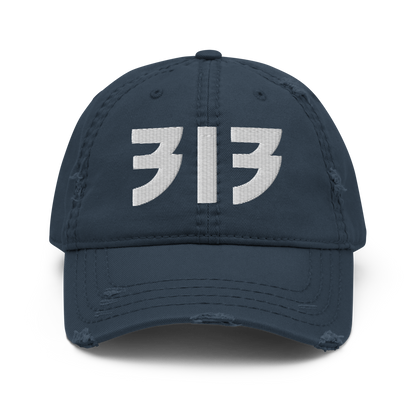 Detroit '313' Distressed Dad Hat (Glam Font)