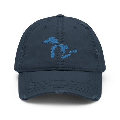 Great Lakes Distressed Dad Hat | Superior Blue