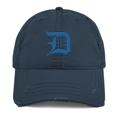 Detroit 'Old English D' Distressed Dad Hat (Azure)