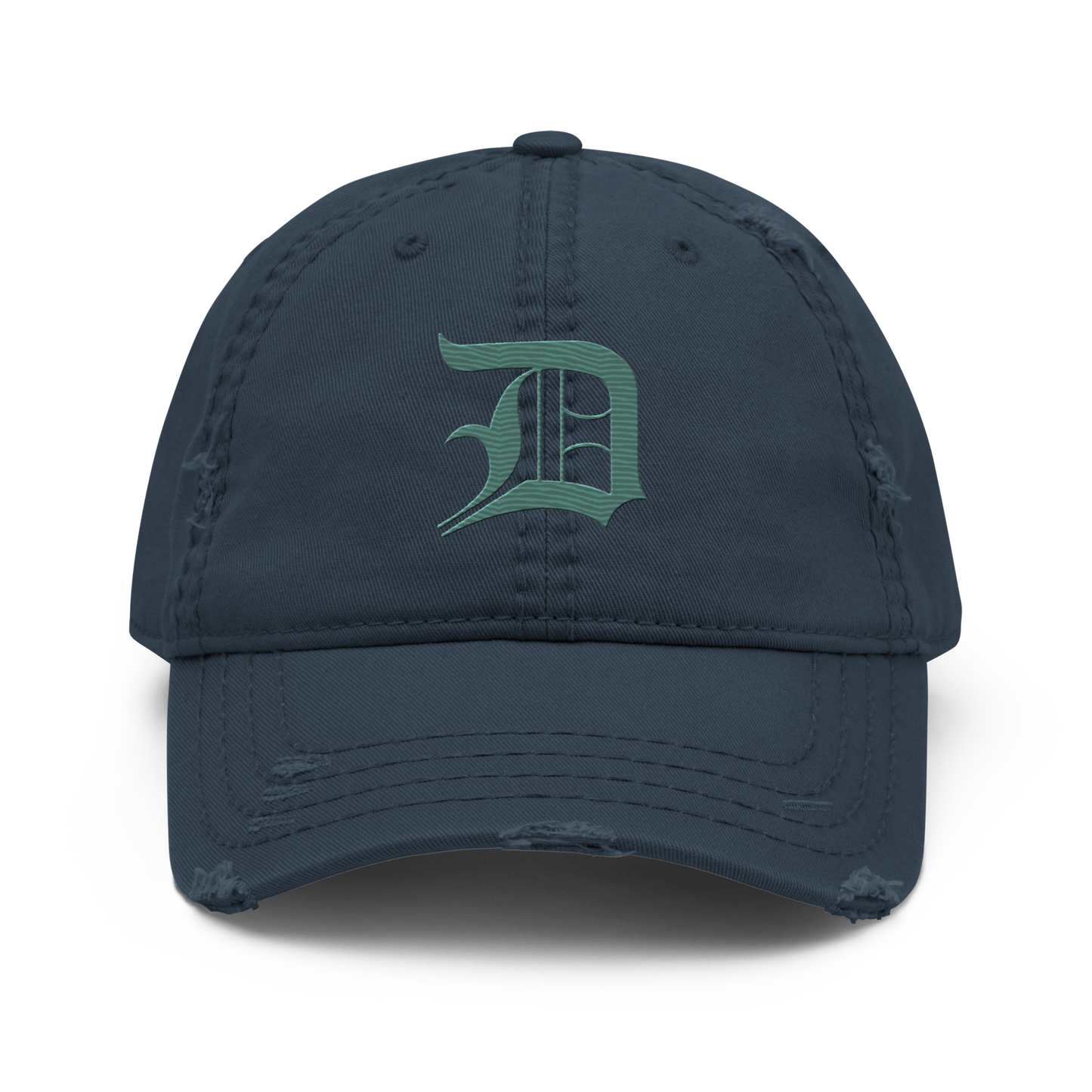 Detroit 'Old English D' Distressed Dad Hat (Copper Green)