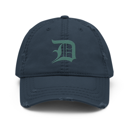 Detroit 'Old English D' Distressed Dad Hat (Copper Green)