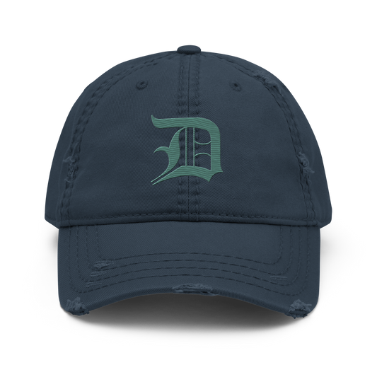 Detroit 'Old English D' Distressed Dad Hat (Copper Green)