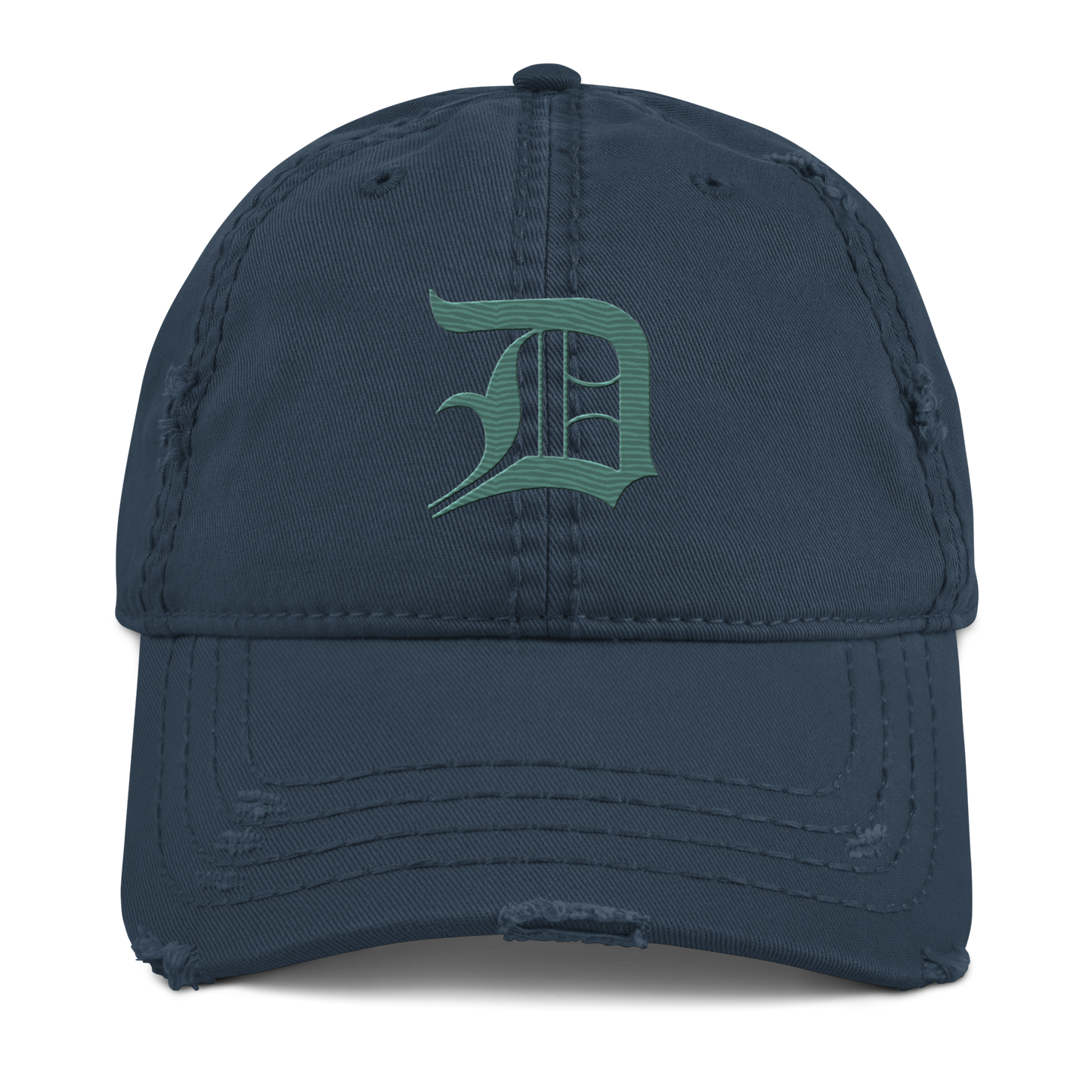 Detroit 'Old English D' Distressed Dad Hat (Copper Green)