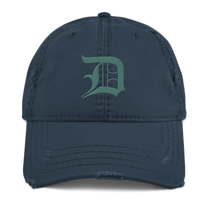 Detroit 'Old English D' Distressed Dad Hat (Copper Green)