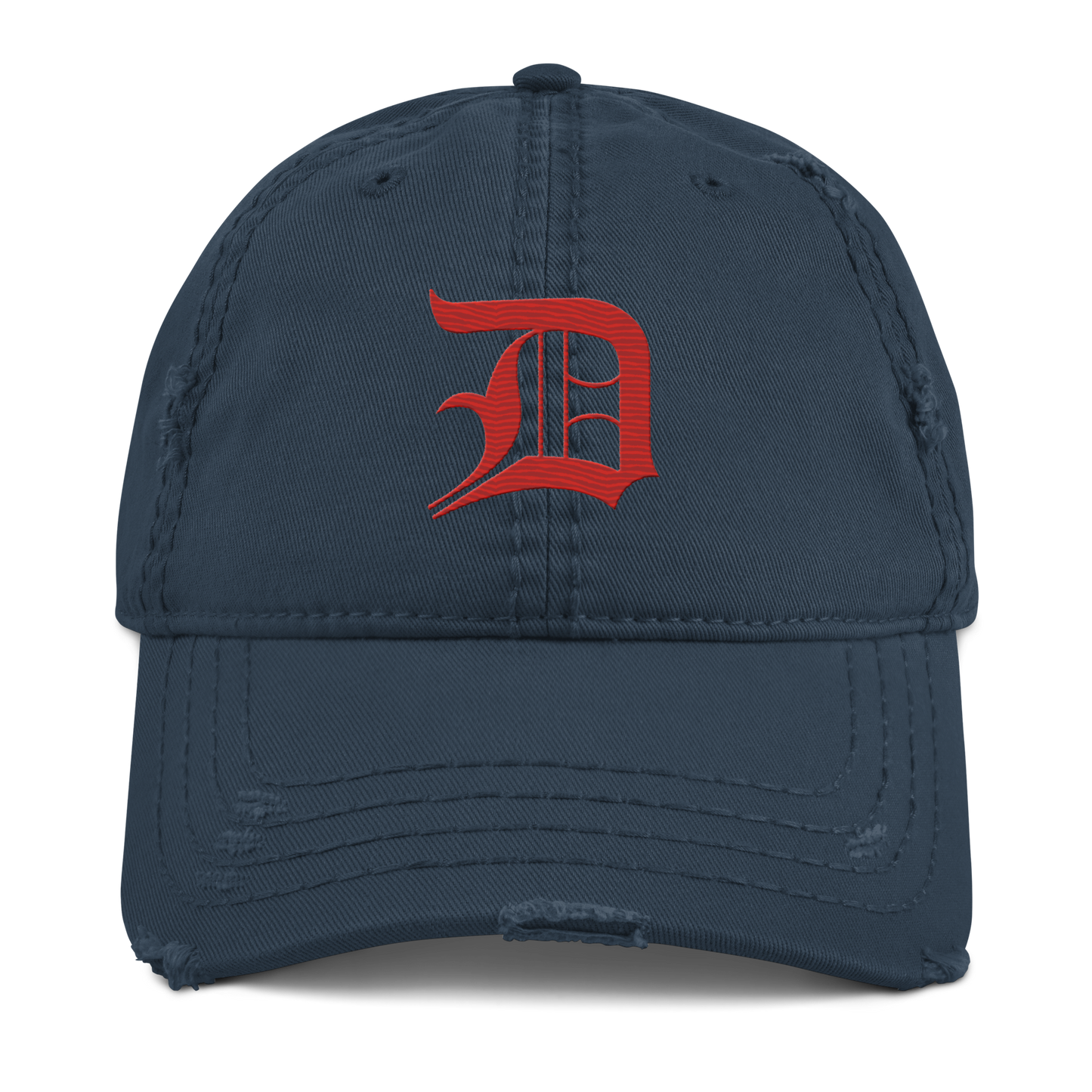 Detroit 'Old English D' Distressed Dad Hat (Aliform Red)