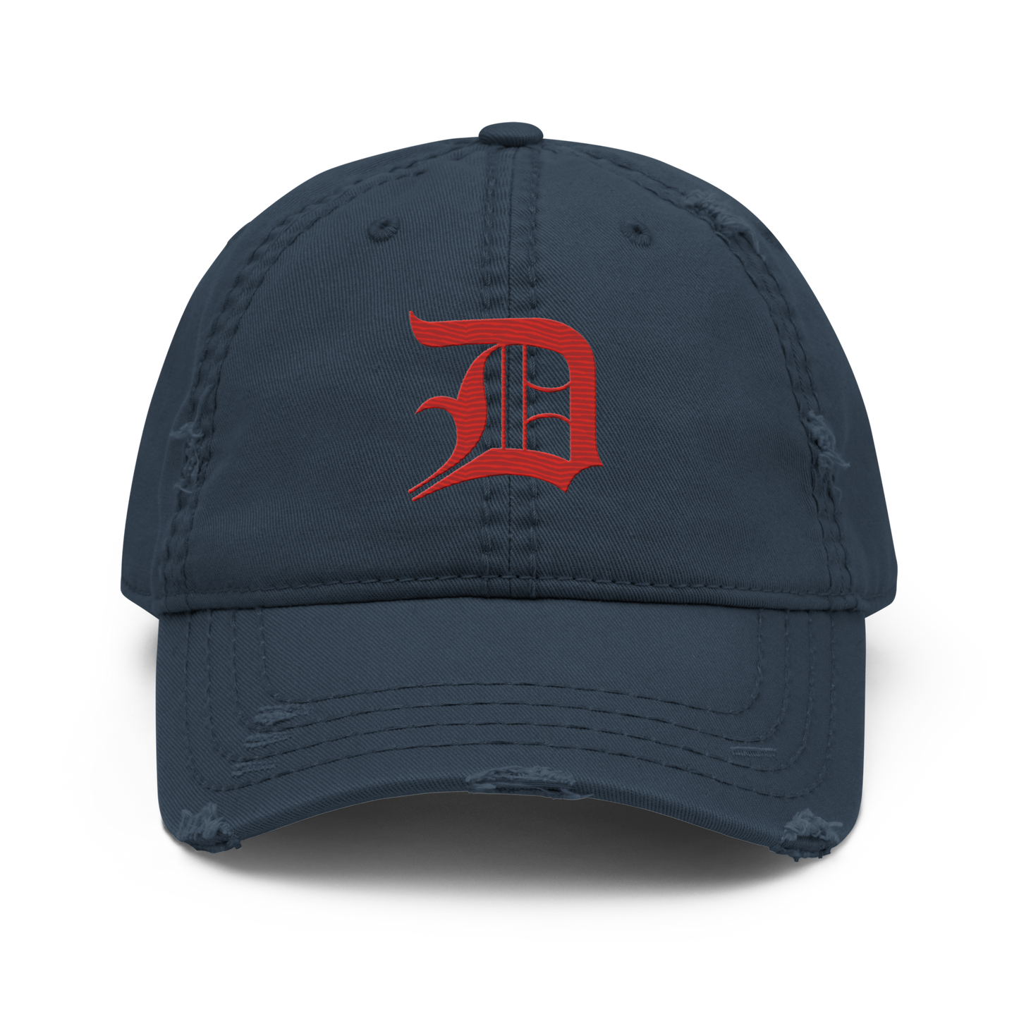 Detroit 'Old English D' Distressed Dad Hat (Aliform Red)