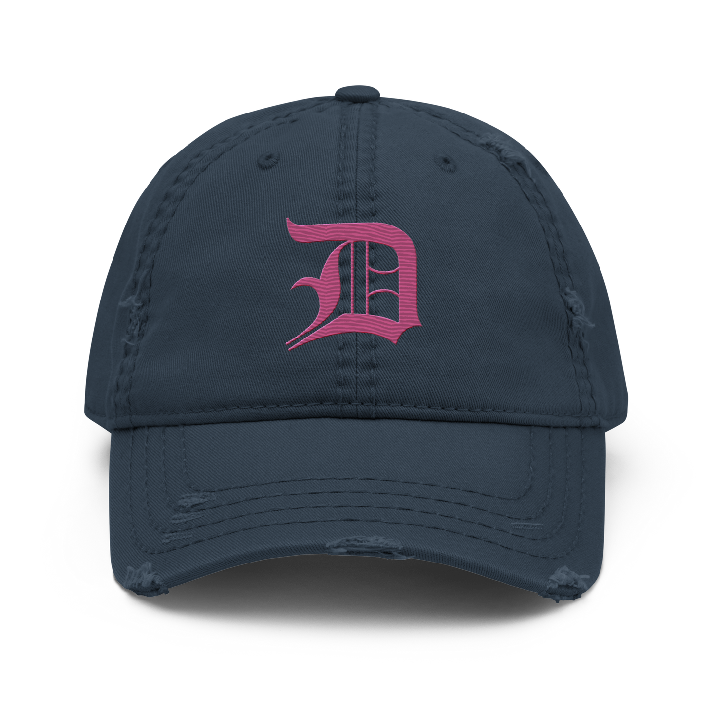 Detroit 'Old English D' Distressed Dad Hat (Apple Blossom Pink)