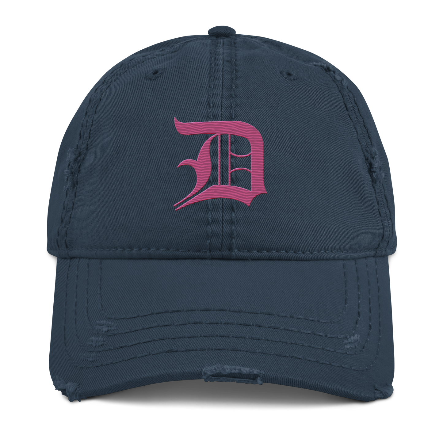 Detroit 'Old English D' Distressed Dad Hat (Apple Blossom Pink)