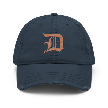 Detroit 'Old English D' Distressed Dad Hat (Copper)