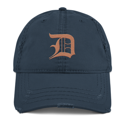 Detroit 'Old English D' Distressed Dad Hat (Copper)