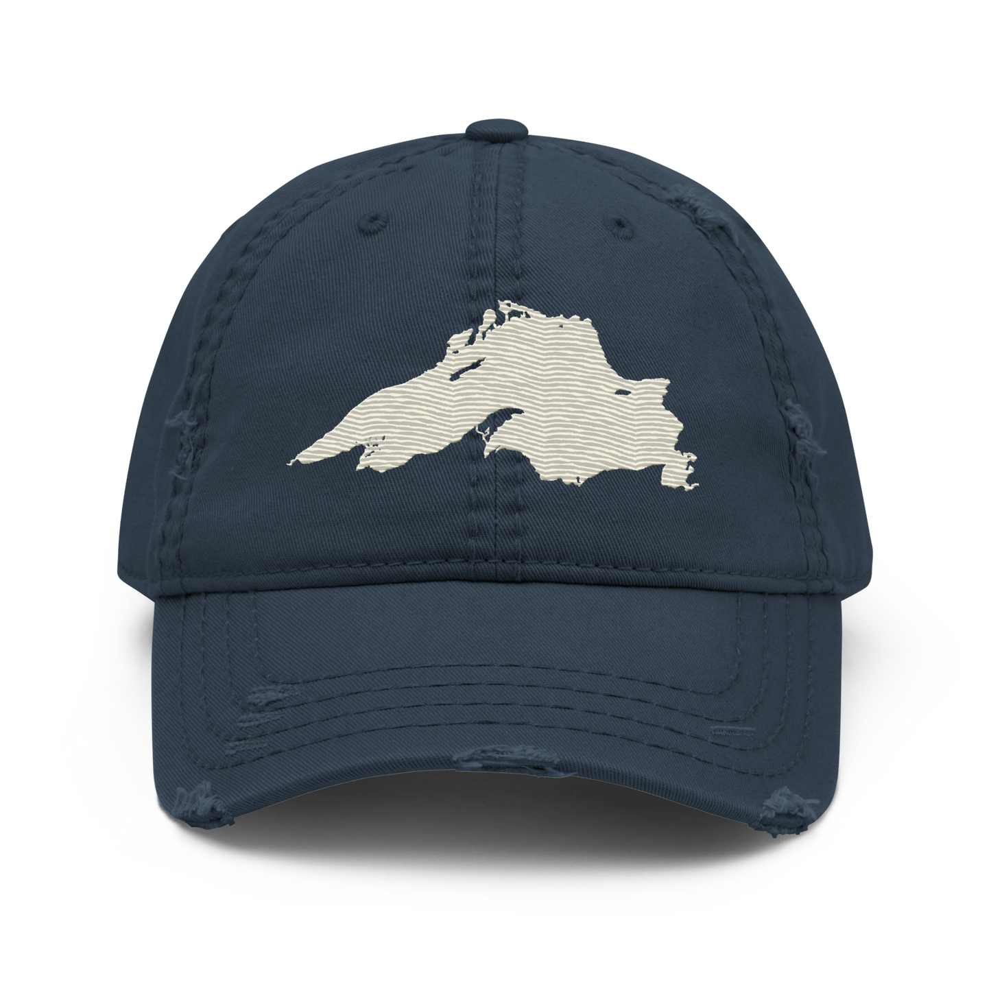 Lake Superior Distressed Dad Hat | Ivory White