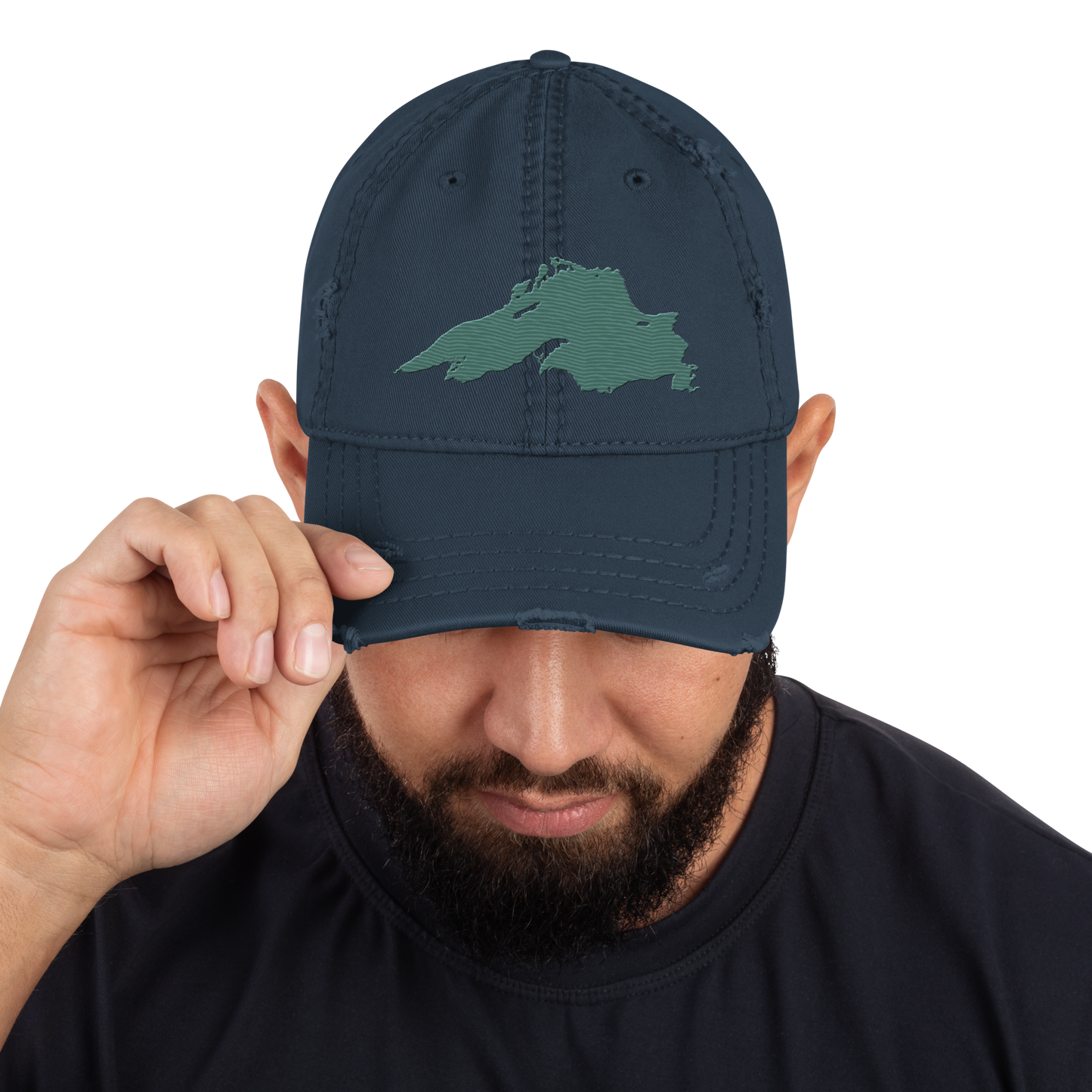 Lake Superior Distressed Dad Hat | Copper Green