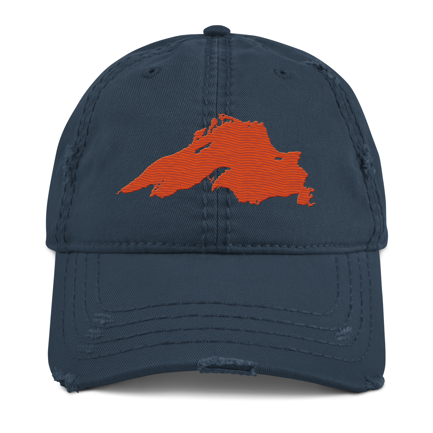 Lake Superior Distressed Dad Hat | Maple Leaf Orange