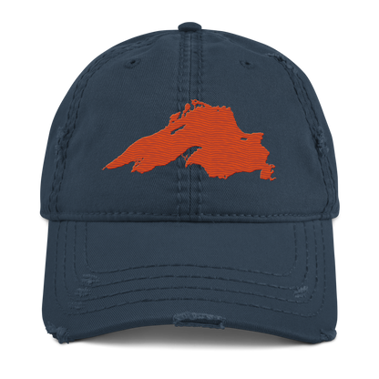 Lake Superior Distressed Dad Hat | Maple Leaf Orange