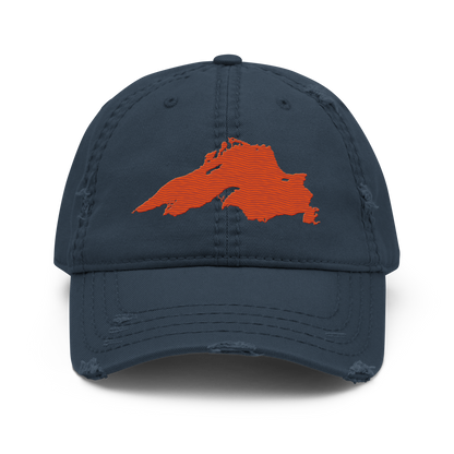 Lake Superior Distressed Dad Hat | Maple Leaf Orange