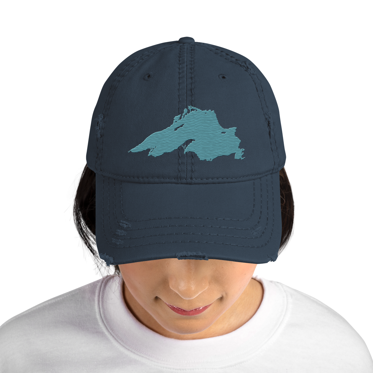 Lake Superior Distressed Dad Hat | Huron Blue