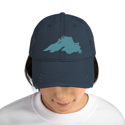 Lake Superior Distressed Dad Hat | Huron Blue