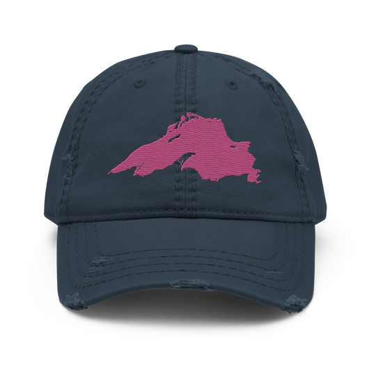 Lake Superior Distressed Dad Hat | Apple Blossom Pink