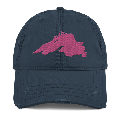 Lake Superior Distressed Dad Hat | Apple Blossom Pink