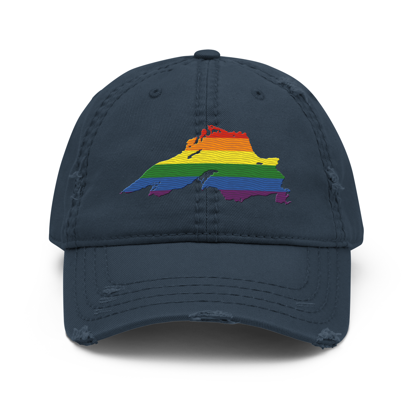 Lake Superior Distressed Dad Hat | Rainbow Pride Edition