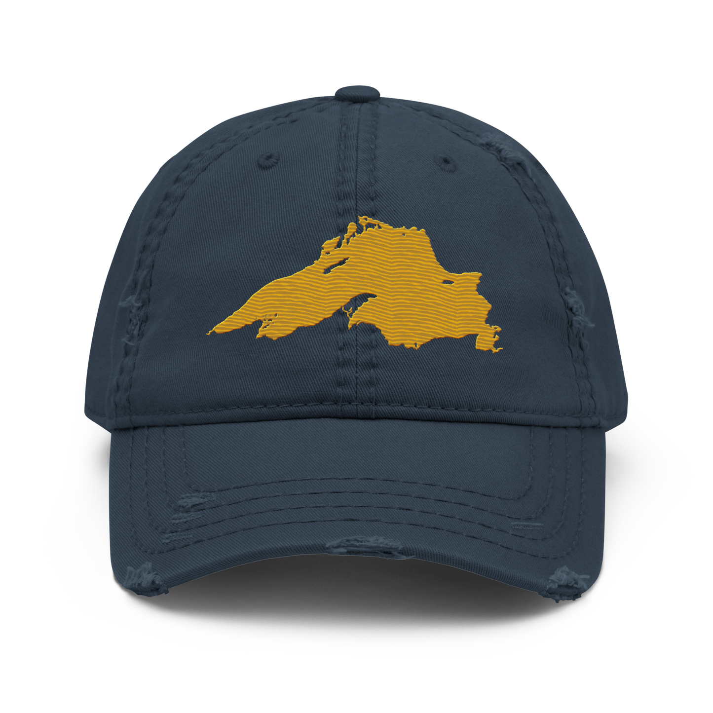 Lake Superior Distressed Dad Hat | Gold