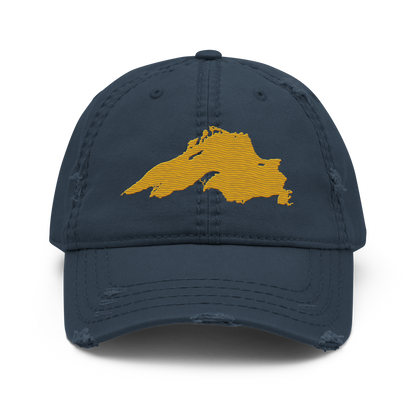 Lake Superior Distressed Dad Hat | Gold