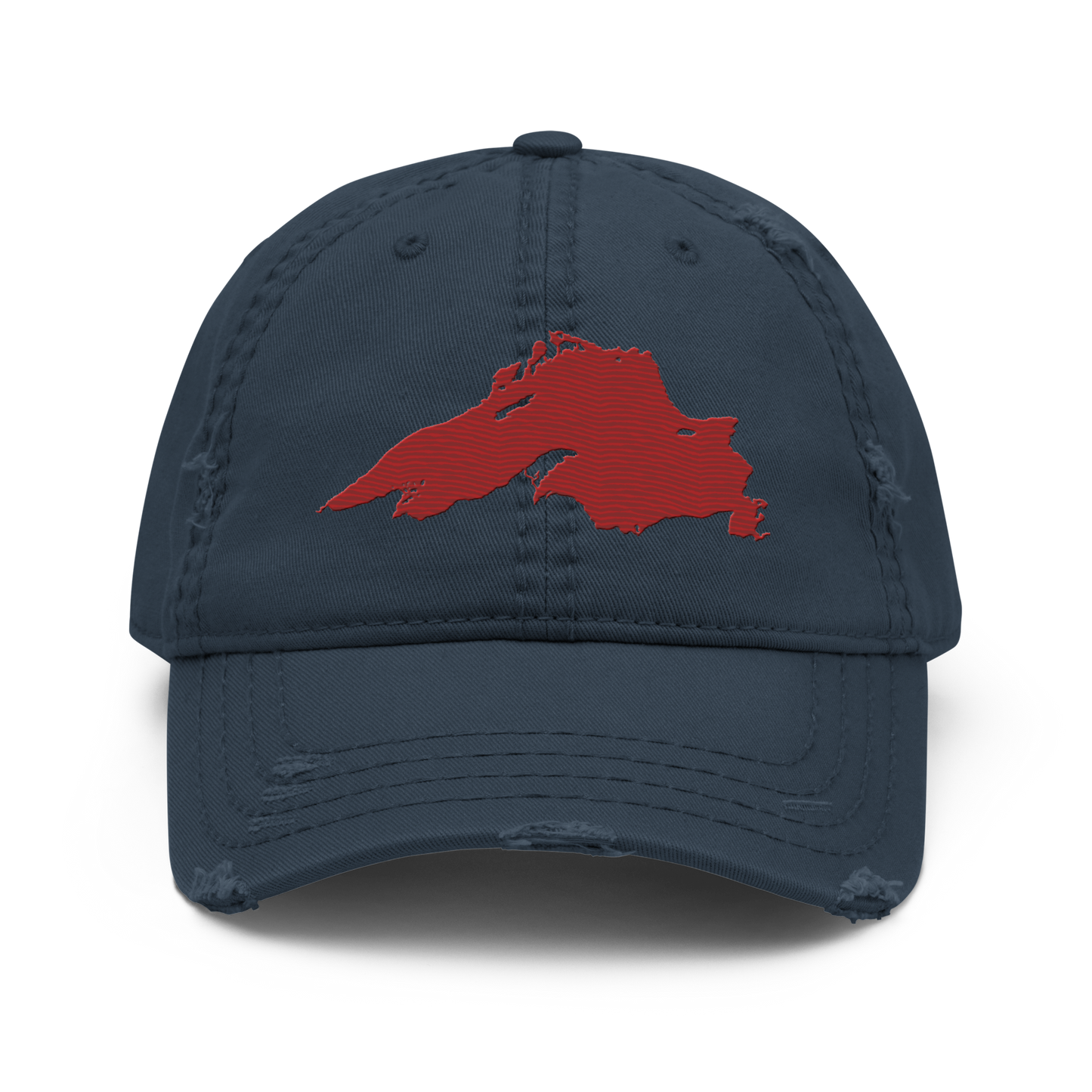 Lake Superior Distressed Dad Hat | Thimbleberry Red