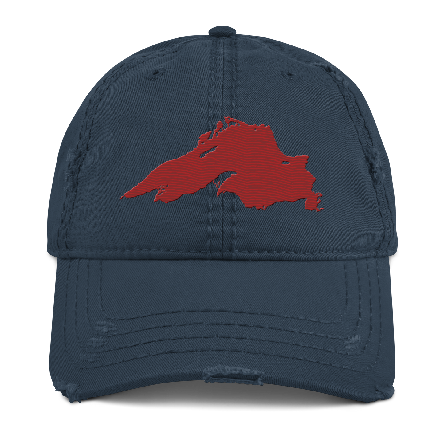 Lake Superior Distressed Dad Hat | Thimbleberry Red