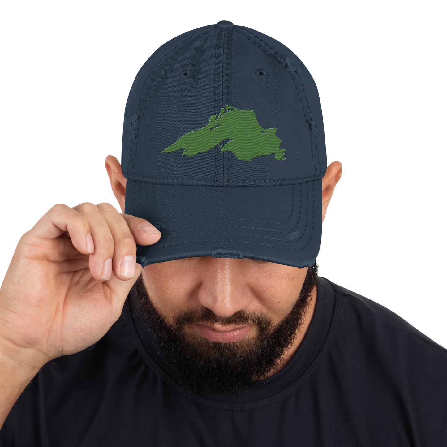 Lake Superior Distressed Dad Hat | Pine Green