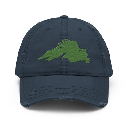 Lake Superior Distressed Dad Hat | Pine Green