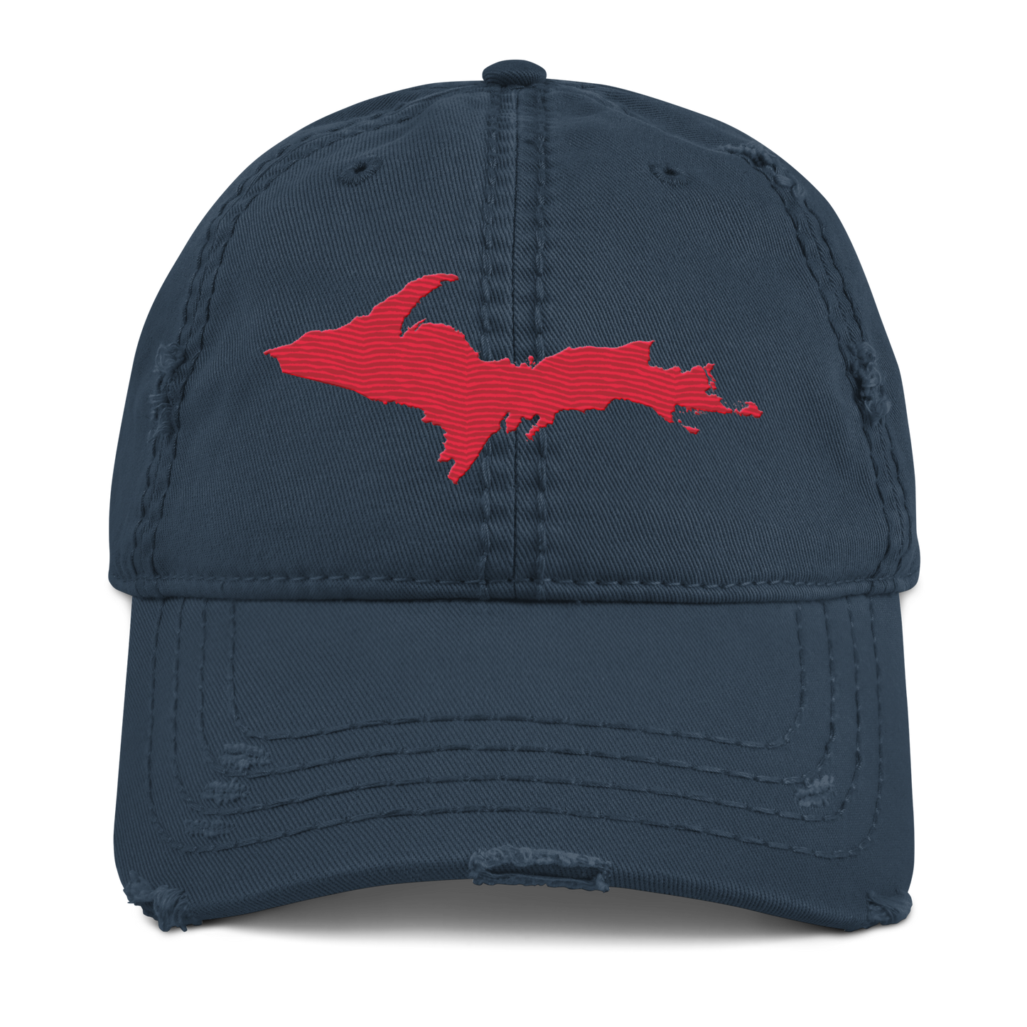 Upper Peninsula Distressed Dad Hat | Lighthouse Red