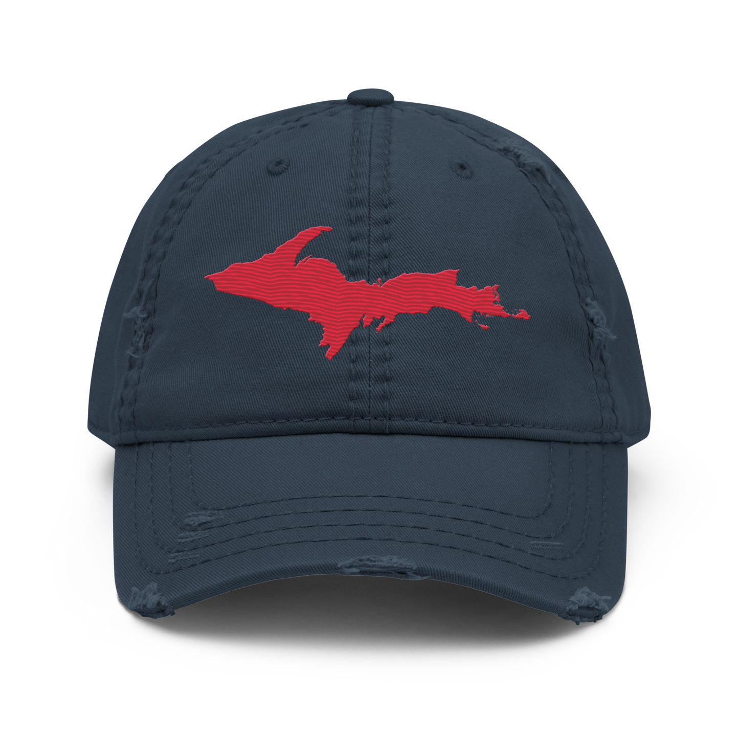 Upper Peninsula Distressed Dad Hat | Lighthouse Red