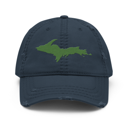 Upper Peninsula Distressed Dad Hat | Pine Green