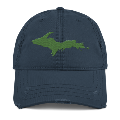 Upper Peninsula Distressed Dad Hat | Pine Green