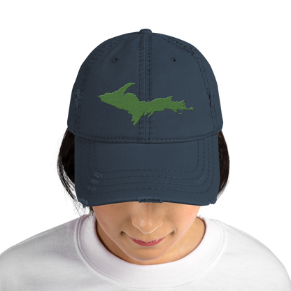 Upper Peninsula Distressed Dad Hat | Pine Green