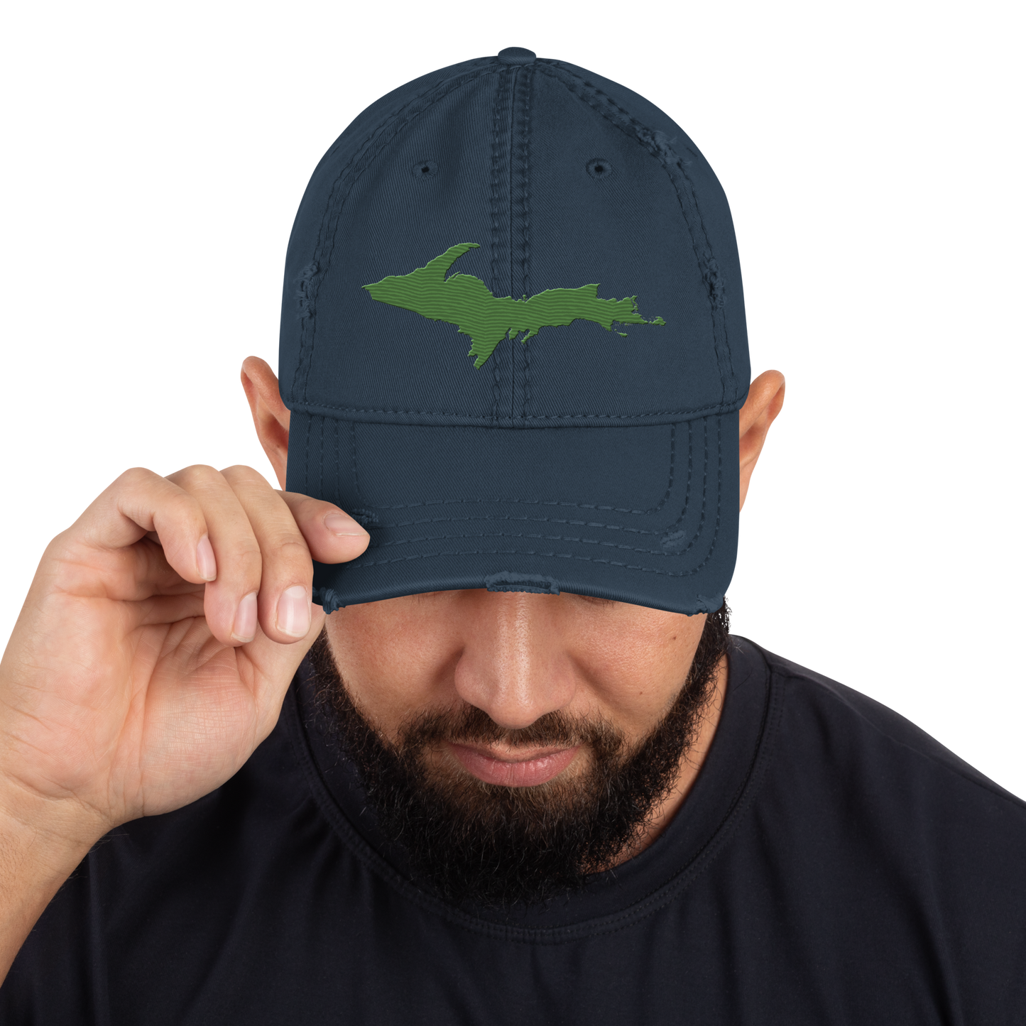 Upper Peninsula Distressed Dad Hat | Pine Green