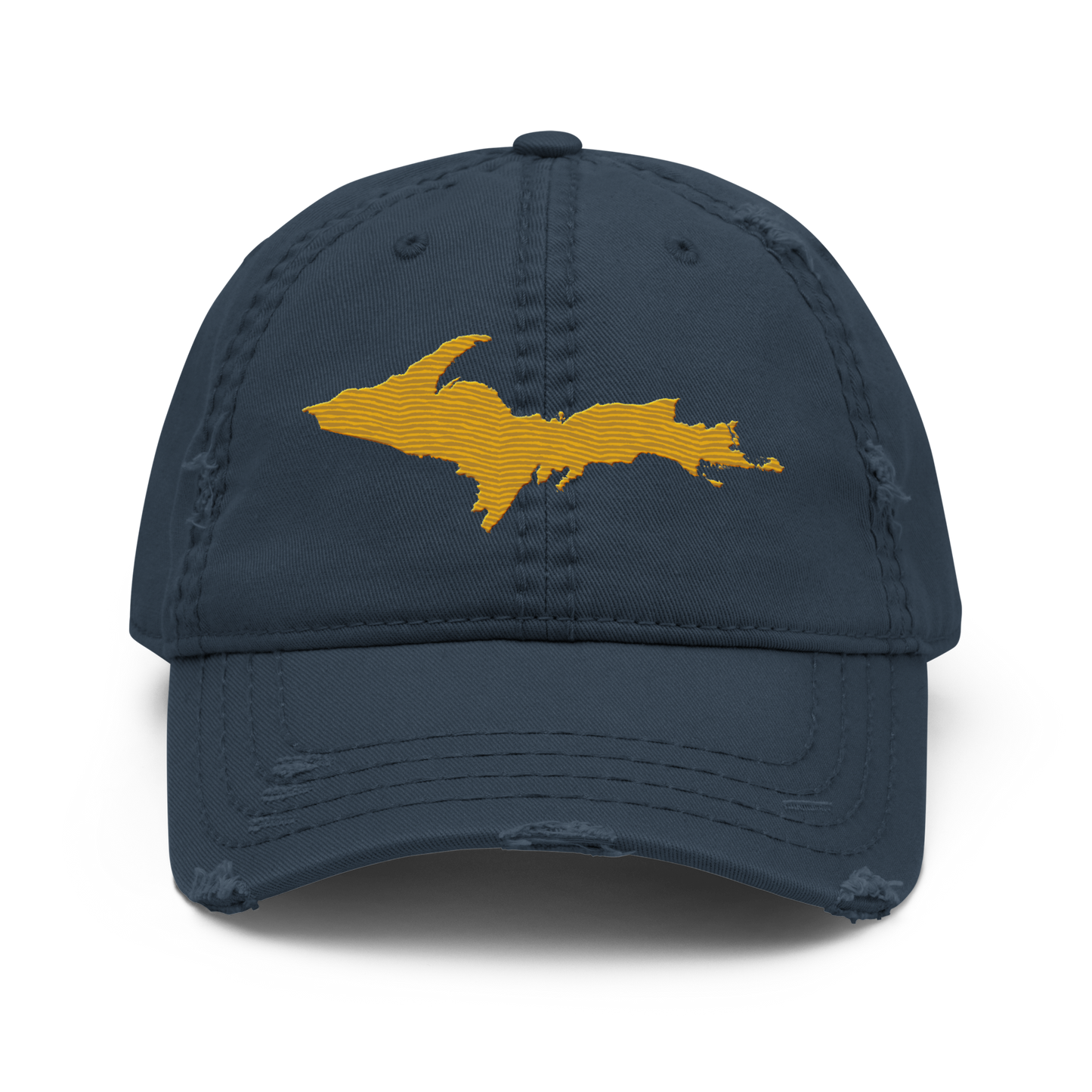 Upper Peninsula Distressed Dad Hat | Gold