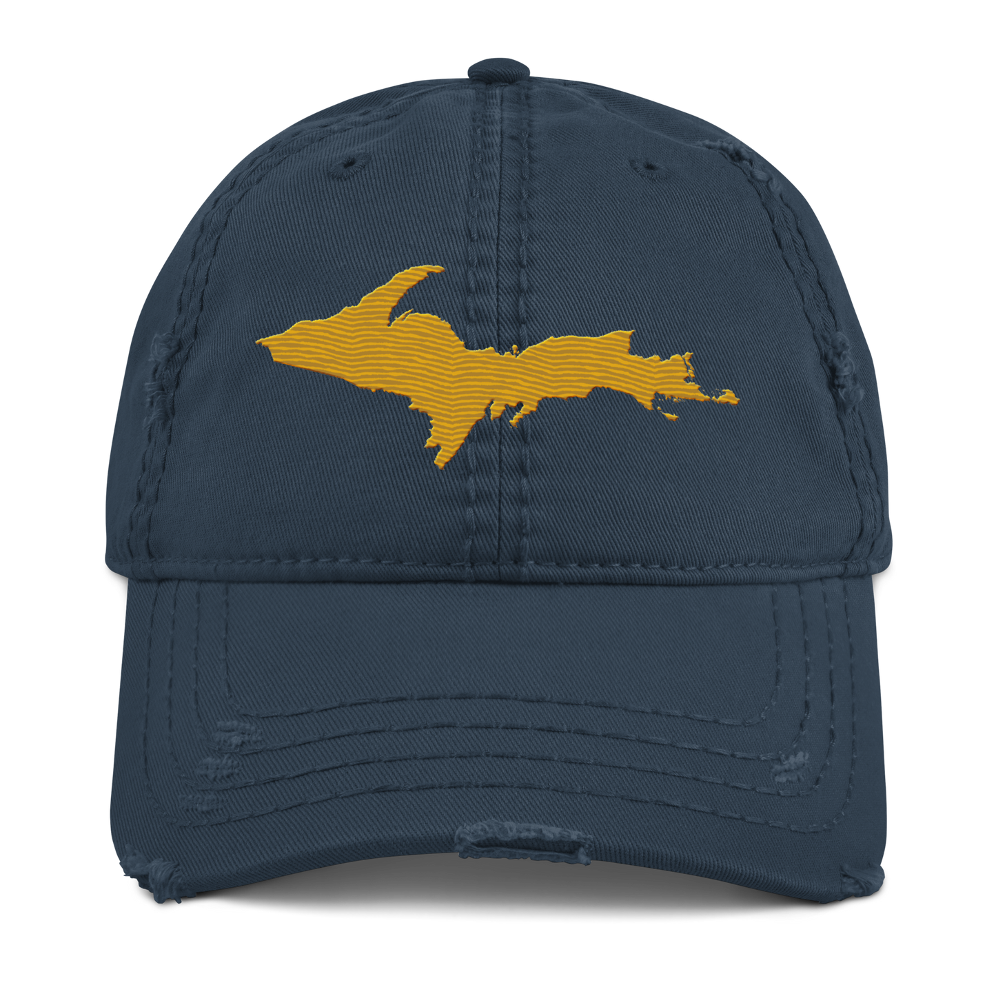 Upper Peninsula Distressed Dad Hat | Gold