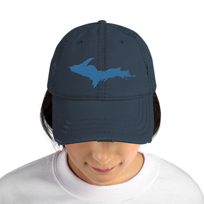 Upper Peninsula Distressed Dad Hat | Superior Blue