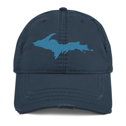 Upper Peninsula Distressed Dad Hat | Traverse Blue