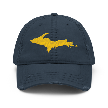 Upper Peninsula Distressed Dad Hat | Maize