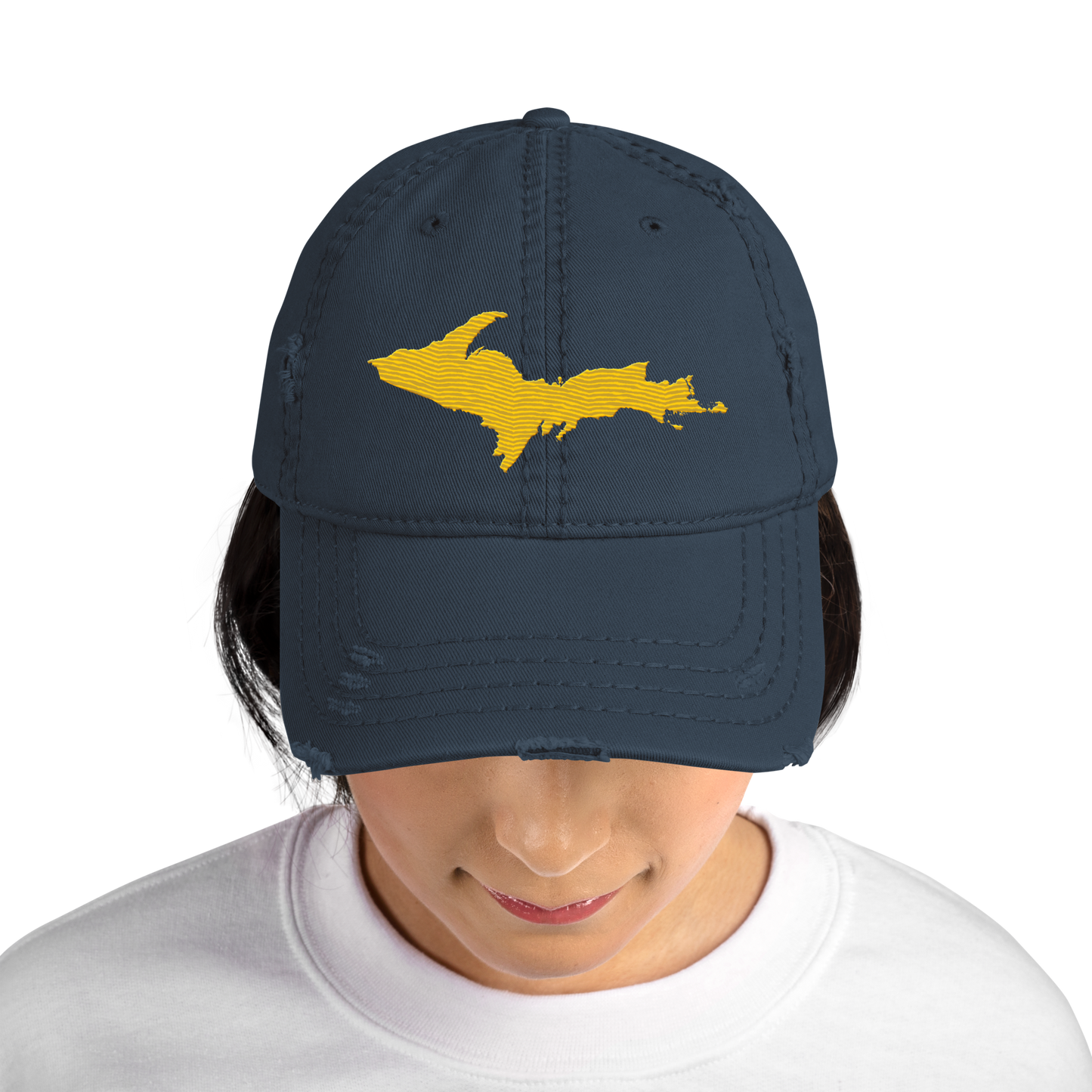 Upper Peninsula Distressed Dad Hat | Maize