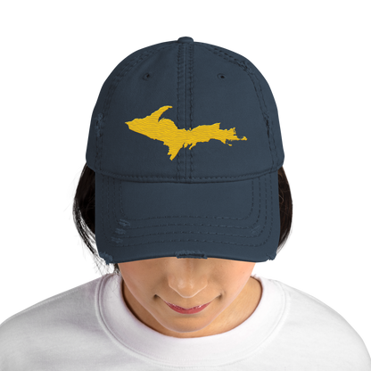 Upper Peninsula Distressed Dad Hat | Maize