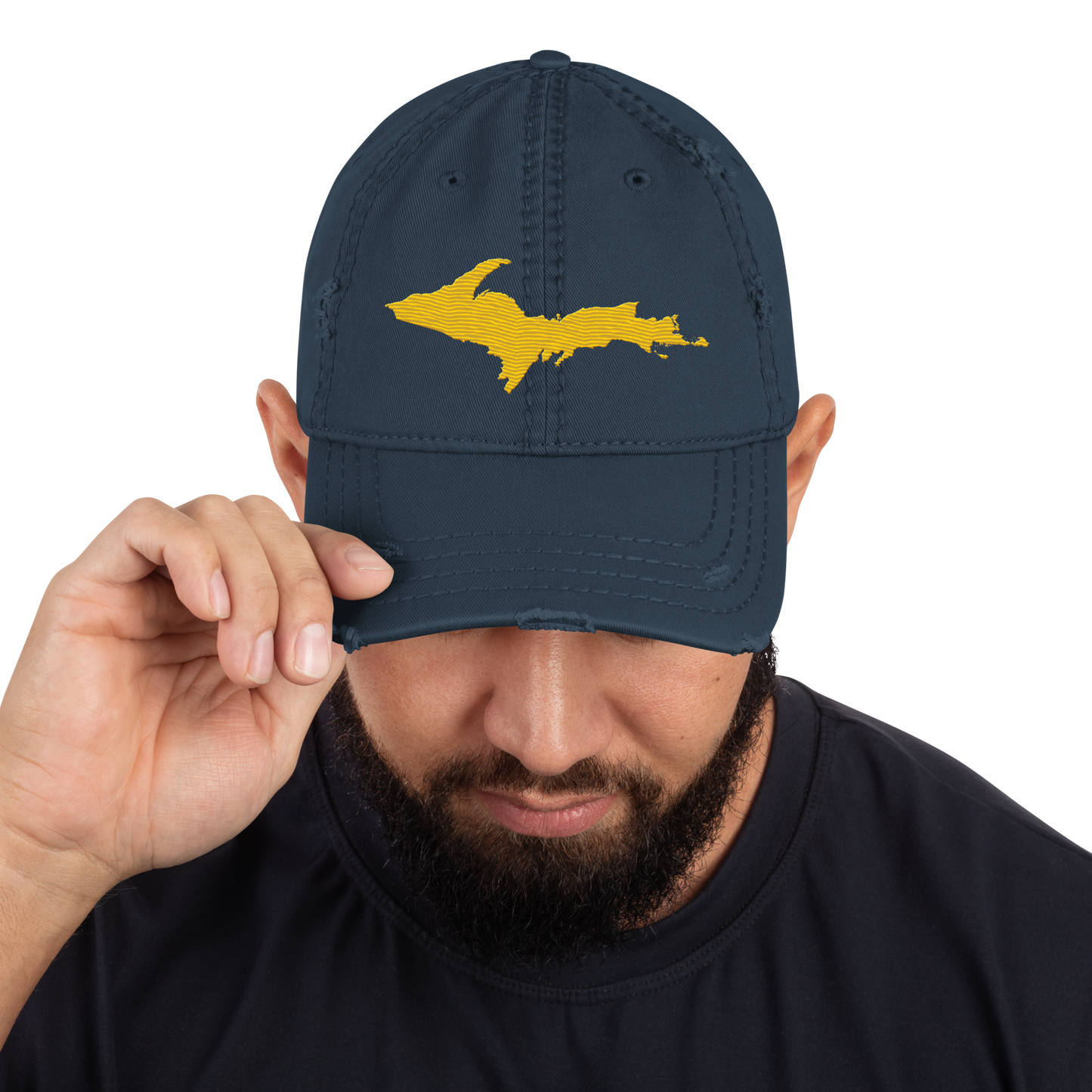 Upper Peninsula Distressed Dad Hat | Maize