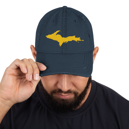 Upper Peninsula Distressed Dad Hat | Maize