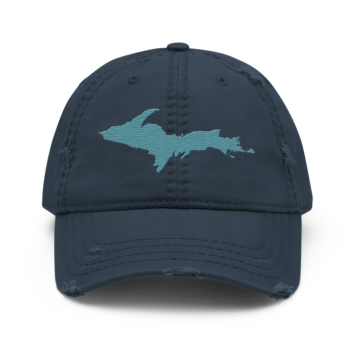 Upper Peninsula Distressed Dad Hat | Huron Blue