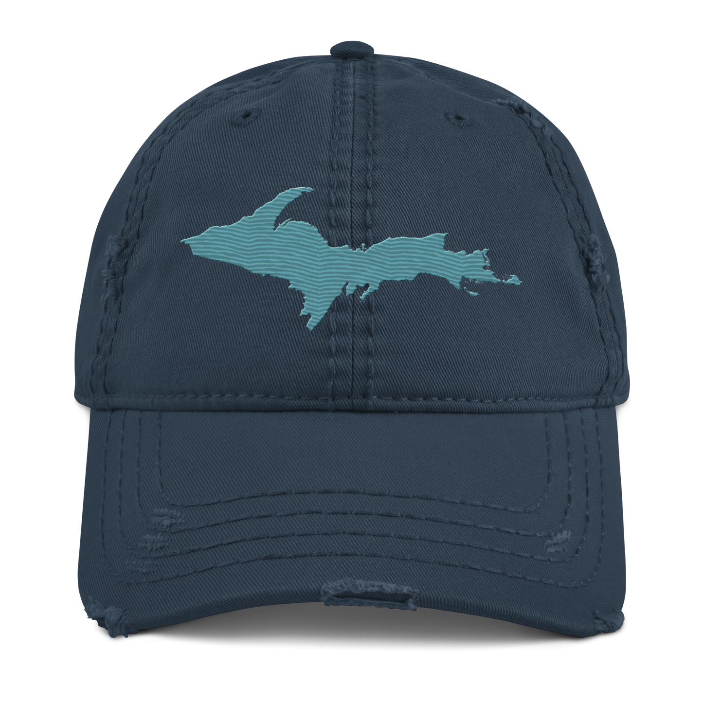 Upper Peninsula Distressed Dad Hat | Huron Blue