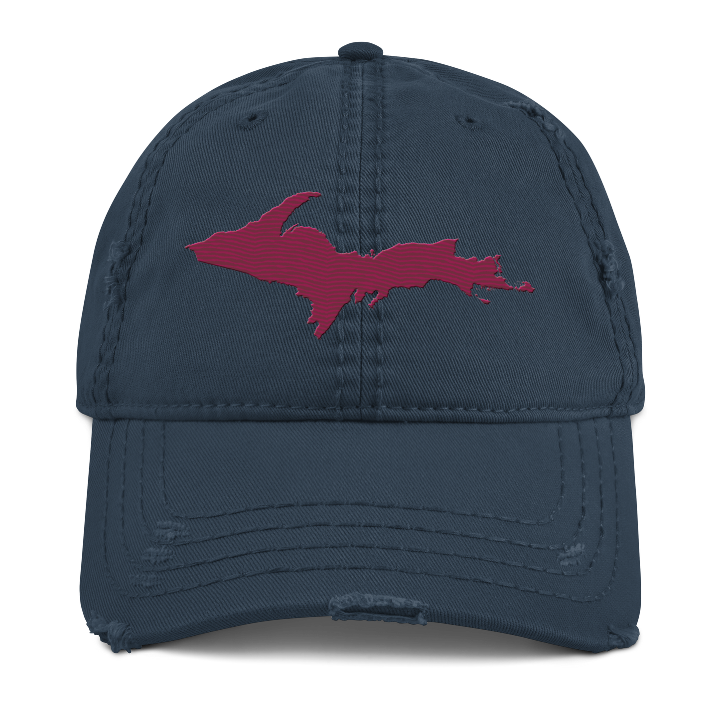 Upper Peninsula Distressed Dad Hat | Ruby Red